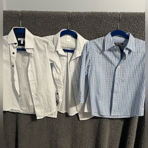 Boys Blue and White Checkered Shirt